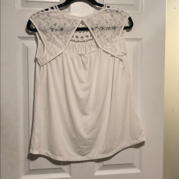 Maurices white crochet yoke top - Picture 2 of 5